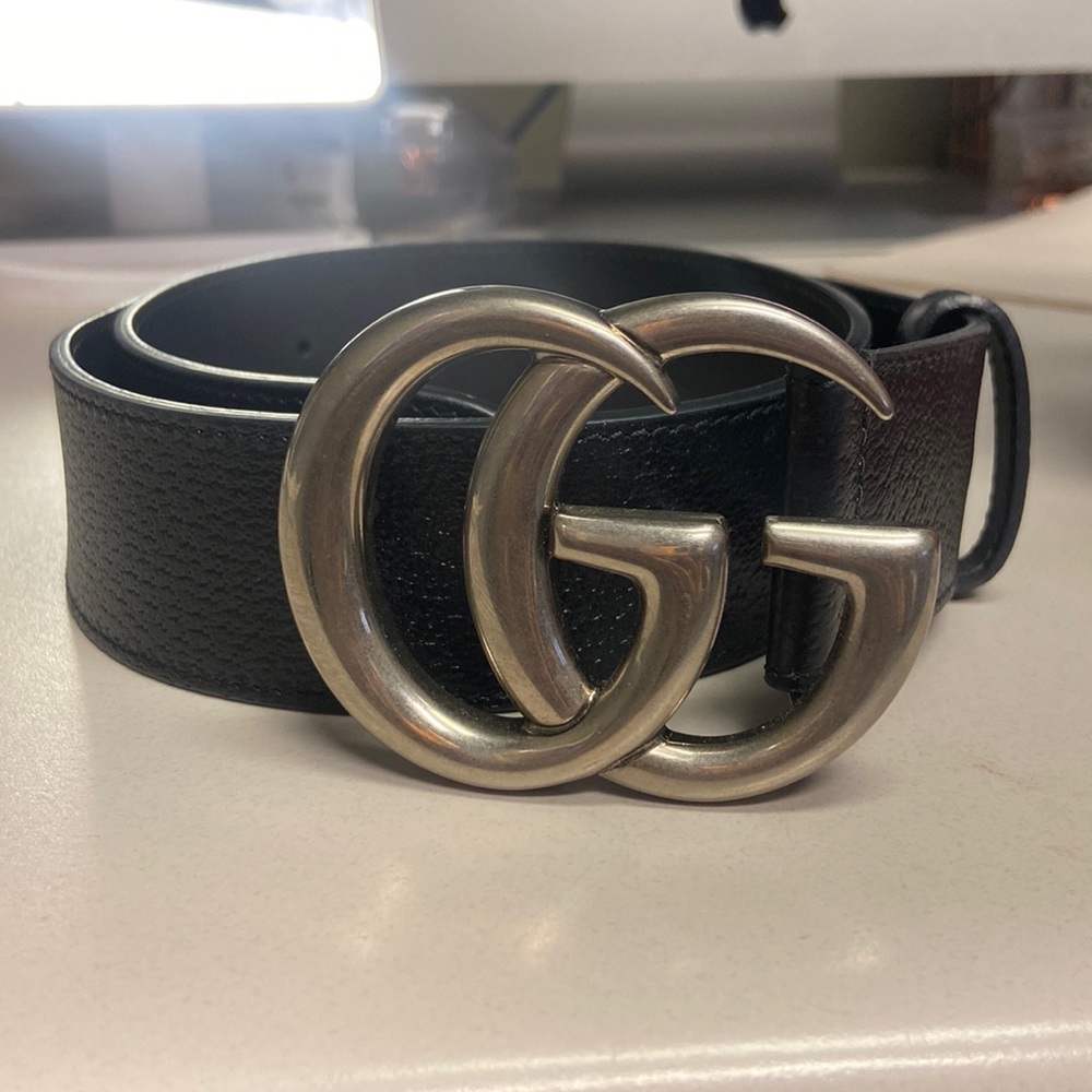 Gucci Belt Wide Silver logo